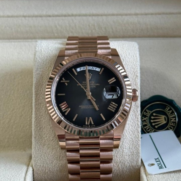 Rolex Day-Date 40 Black Smoke Dial Replica - Image 2